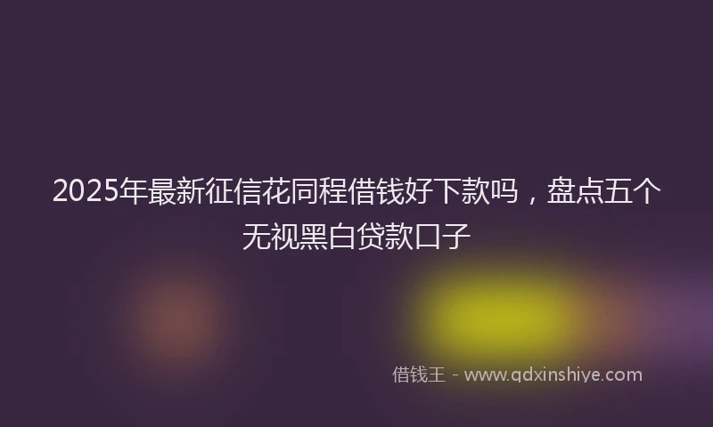 2025年最新征信花同程借钱好下款吗，盘点五个无视黑白贷款口子
