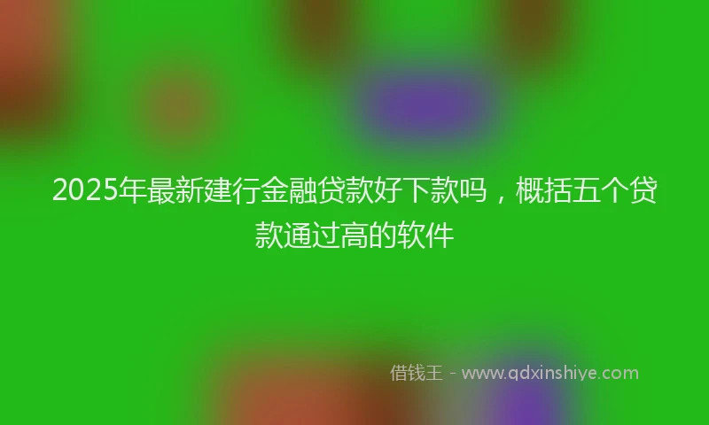 2025年最新建行金融贷款好下款吗，概括五个贷款通过高的软件