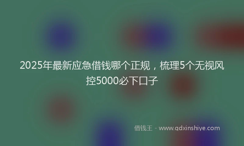2025年最新应急借钱哪个正规，梳理5个无视风控5000必下口子
