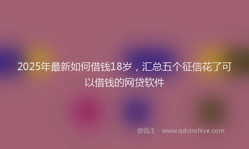 2025年最新如何借钱18岁，汇总五个征信花了可以借钱的网贷软件
