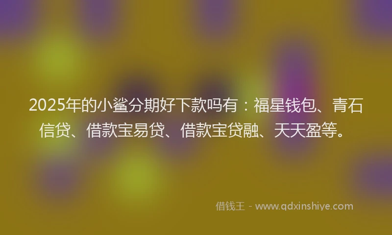 2025年的小鲨分期好下款吗有：福星钱包、青石信贷、借款宝易贷、借款宝贷融、天天盈等。