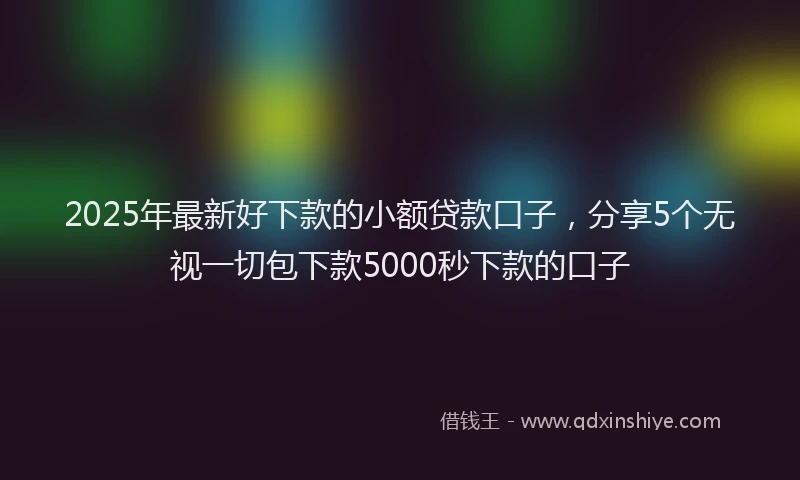 2025年最新好下款的小额贷款口子，分享5个无视一切包下款5000秒下款的口子