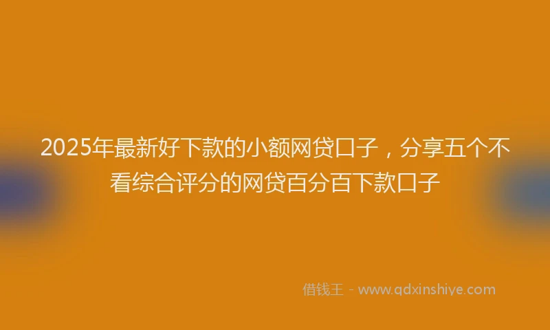 2025年最新好下款的小额网贷口子，分享五个不看综合评分的网贷百分百下款口子