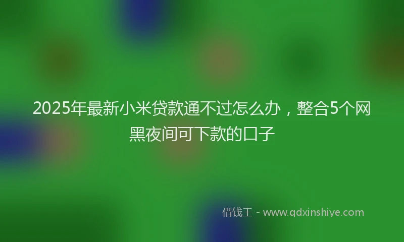 2025年最新小米贷款通不过怎么办，整合5个网黑夜间可下款的口子