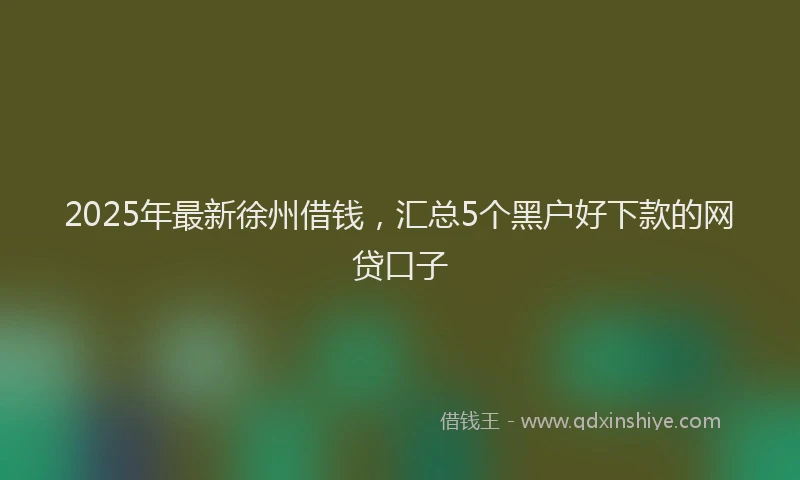 2025年最新徐州借钱，汇总5个黑户好下款的网贷口子