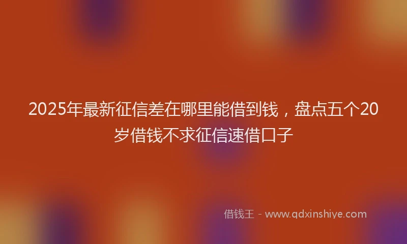 2025年最新征信差在哪里能借到钱，盘点五个20岁借钱不求征信速借口子