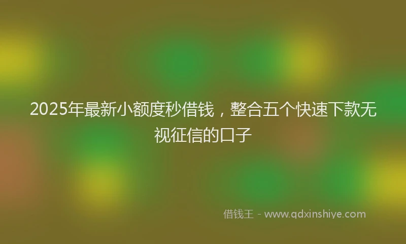 2025年最新小额度秒借钱，整合五个快速下款无视征信的口子