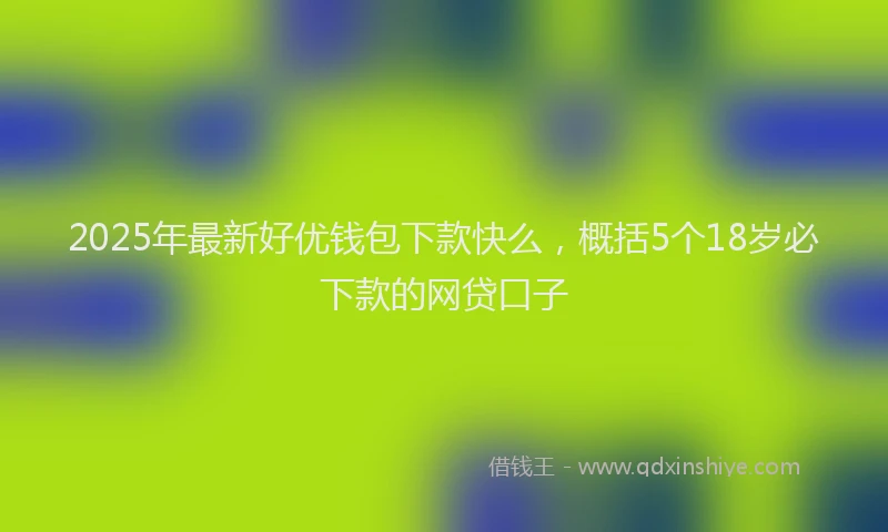 2025年最新好优钱包下款快么，概括5个18岁必下款的网贷口子