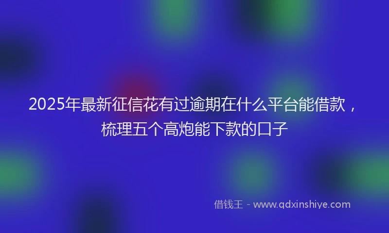2025年最新征信花有过逾期在什么平台能借款，梳理五个高炮能下款的口子