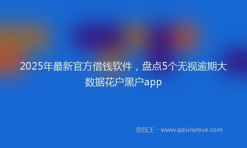 2025年最新官方借钱软件，盘点5个无视逾期大数据花户黑户app