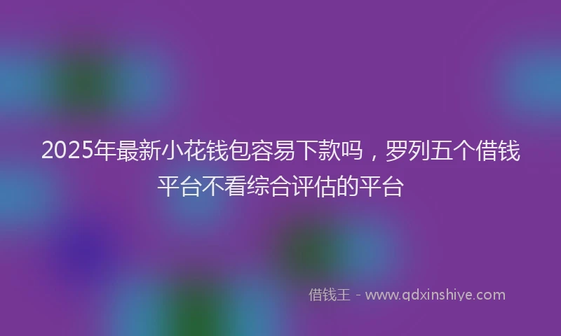 2025年最新小花钱包容易下款吗，罗列五个借钱平台不看综合评估的平台