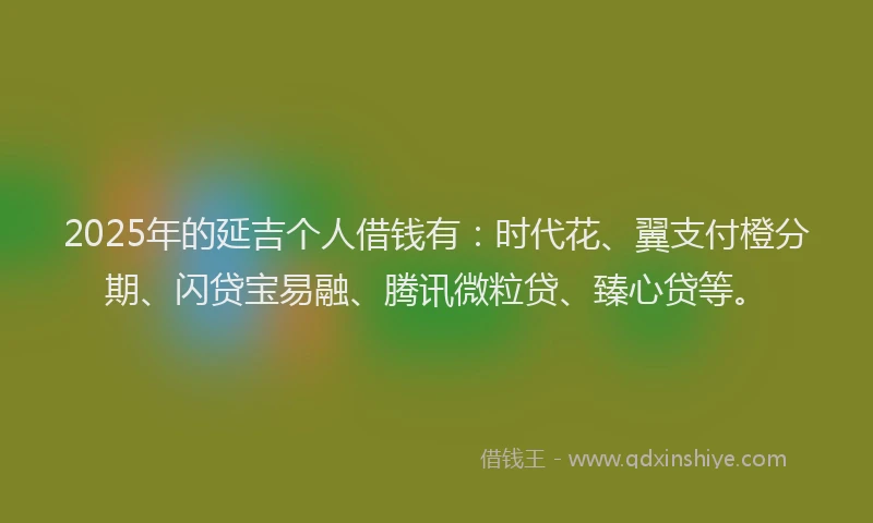 2025年的延吉个人借钱有：时代花、翼支付橙分期、闪贷宝易融、腾讯微粒贷、臻心贷等。