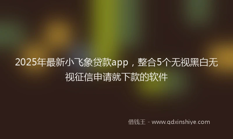 2025年最新小飞象贷款app，整合5个无视黑白无视征信申请就下款的软件