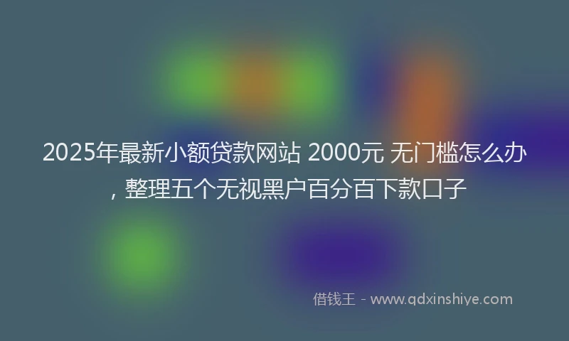 2025年最新小额贷款网站 2000元 无门槛怎么办，整理五个无视黑户百分百下款口子