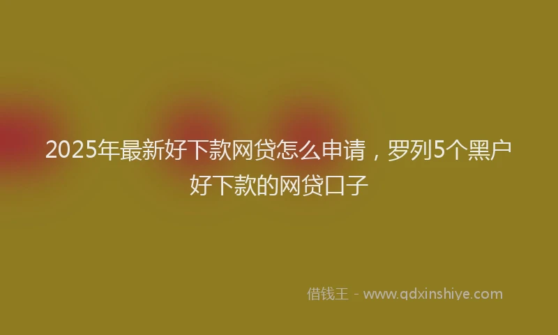 2025年最新好下款网贷怎么申请，罗列5个黑户好下款的网贷口子