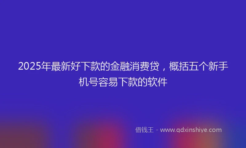 2025年最新好下款的金融消费贷，概括五个新手机号容易下款的软件