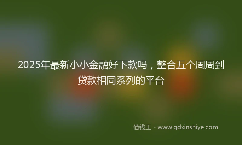2025年最新小小金融好下款吗，整合五个周周到贷款相同系列的平台