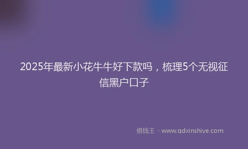 2025年最新小花牛牛好下款吗，梳理5个无视征信黑户口子