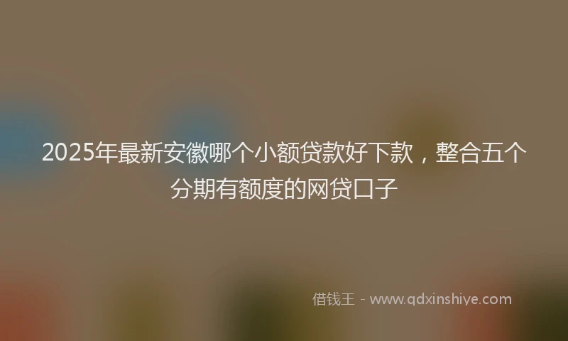 2025年最新安徽哪个小额贷款好下款，整合五个分期有额度的网贷口子