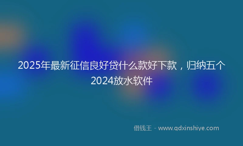 2025年最新征信良好贷什么款好下款，归纳五个2024放水软件