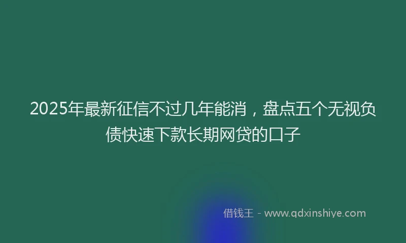 2025年最新征信不过几年能消，盘点五个无视负债快速下款长期网贷的口子