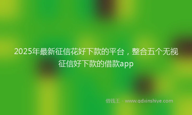 2025年最新征信花好下款的平台，整合五个无视征信好下款的借款app