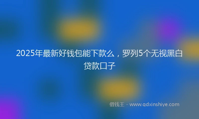 2025年最新好钱包能下款么，罗列5个无视黑白贷款口子