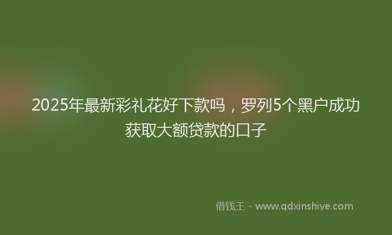 2025年最新彩礼花好下款吗，罗列5个黑户成功获取大额贷款的口子