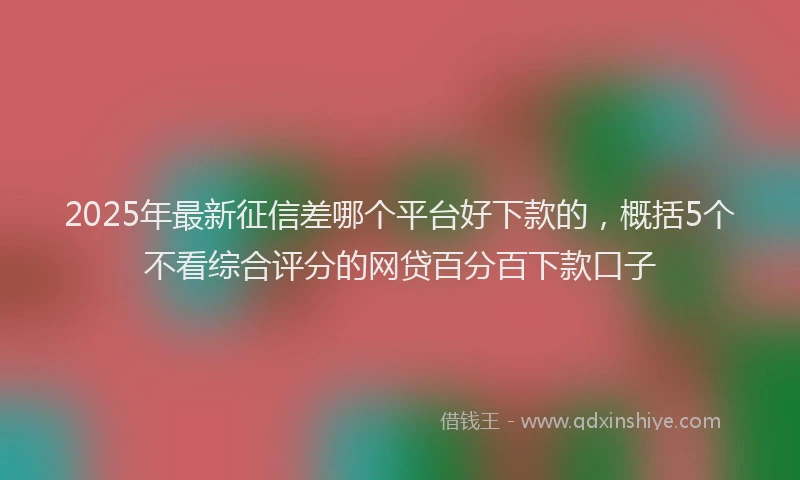 2025年最新征信差哪个平台好下款的，概括5个不看综合评分的网贷百分百下款口子