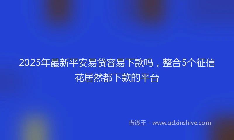 2025年最新平安易贷容易下款吗，整合5个征信花居然都下款的平台