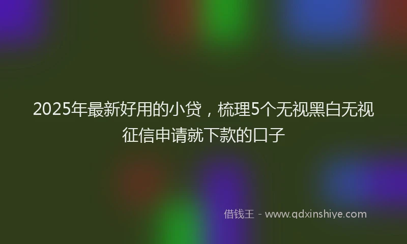 2025年最新好用的小贷，梳理5个无视黑白无视征信申请就下款的口子