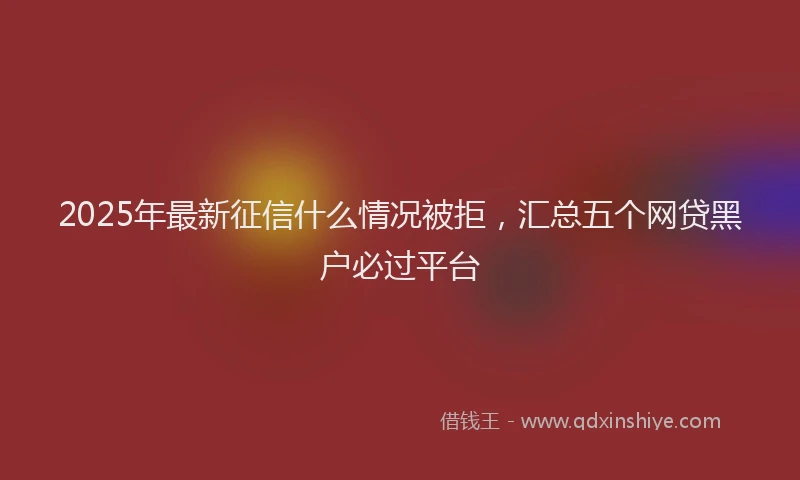 2025年最新征信什么情况被拒，汇总五个网贷黑户必过平台
