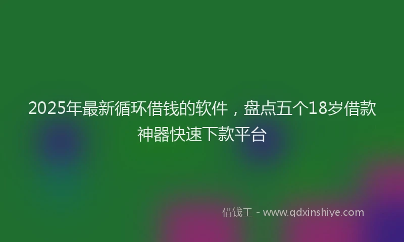2025年最新循环借钱的软件，盘点五个18岁借款神器快速下款平台