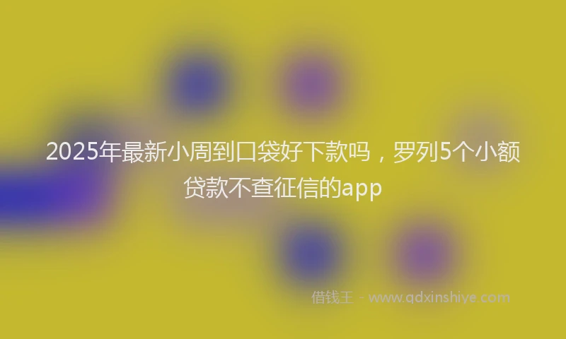 2025年最新小周到口袋好下款吗，罗列5个小额贷款不查征信的app