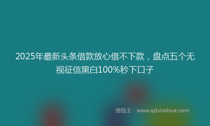 2025年最新头条借款放心借不下款，盘点五个无视征信黑白100%秒下口子