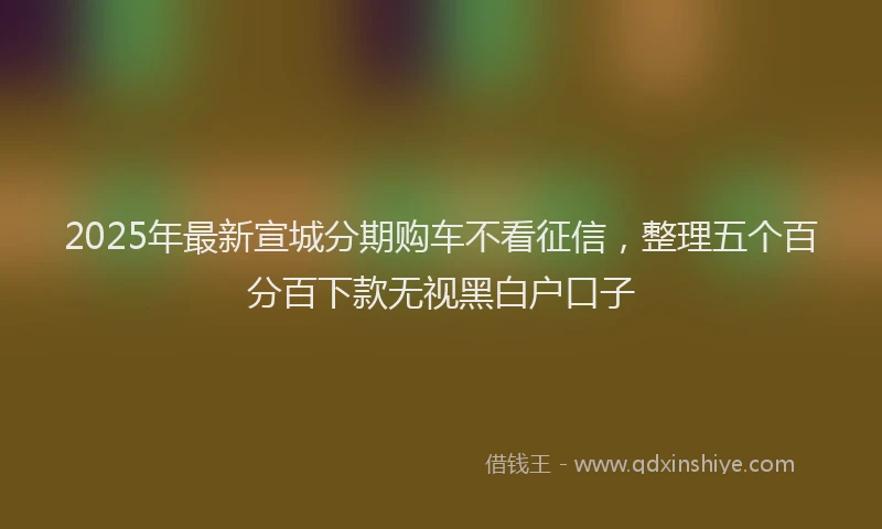 2025年最新宣城分期购车不看征信，整理五个百分百下款无视黑白户口子