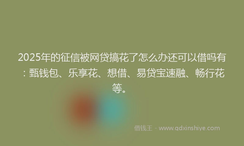 2025年的征信被网贷搞花了怎么办还可以借吗有：甄钱包、乐享花、想借、易贷宝速融、畅行花等。