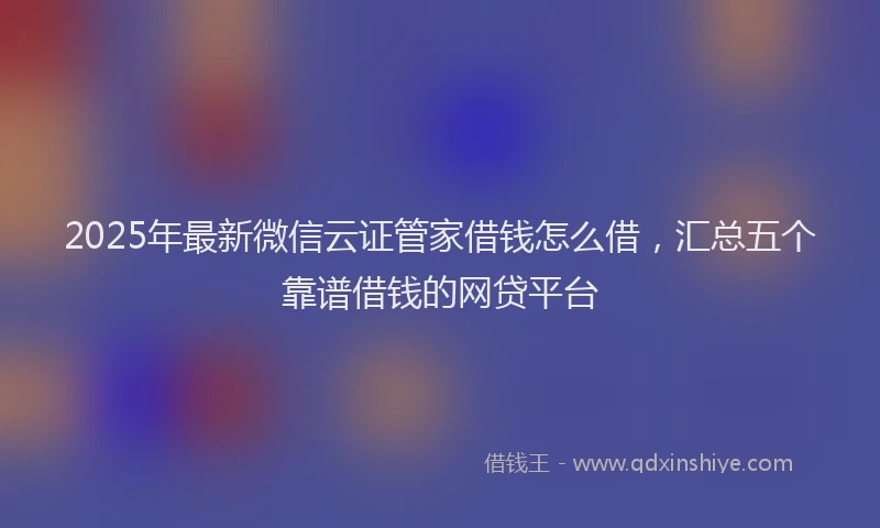 2025年最新微信云证管家借钱怎么借，汇总五个靠谱借钱的网贷平台