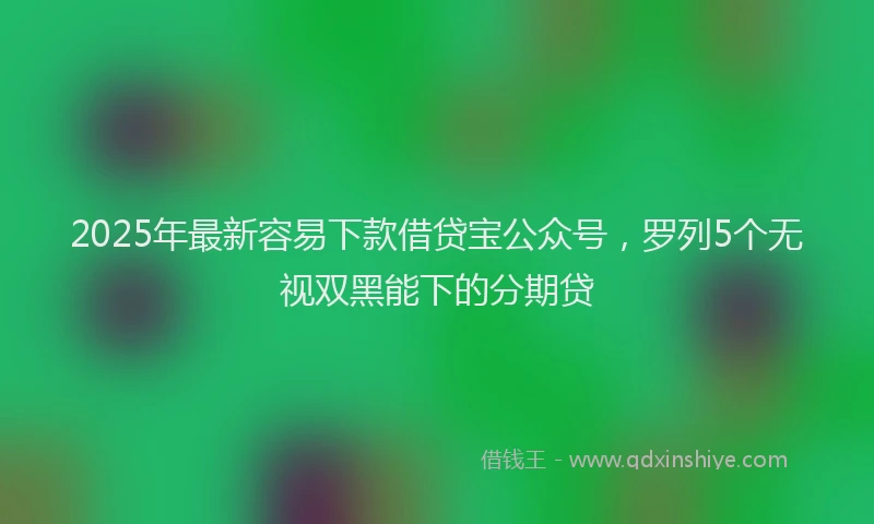 2025年最新容易下款借贷宝公众号，罗列5个无视双黑能下的分期贷