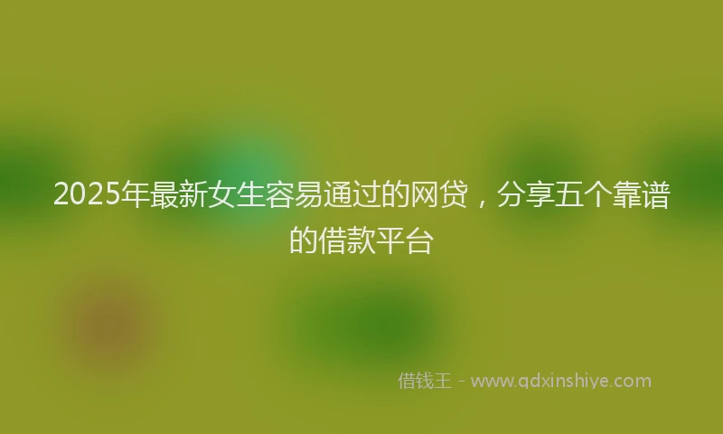 2025年最新女生容易通过的网贷，分享五个靠谱的借款平台