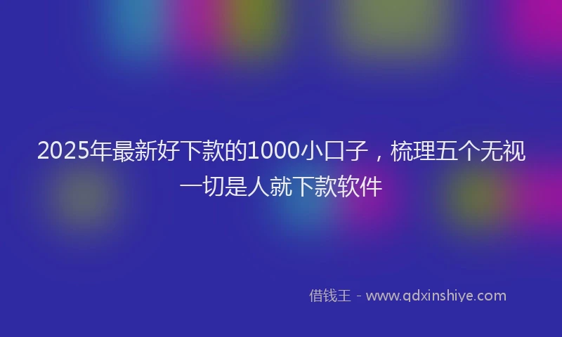 2025年最新好下款的1000小口子，梳理五个无视一切是人就下款软件