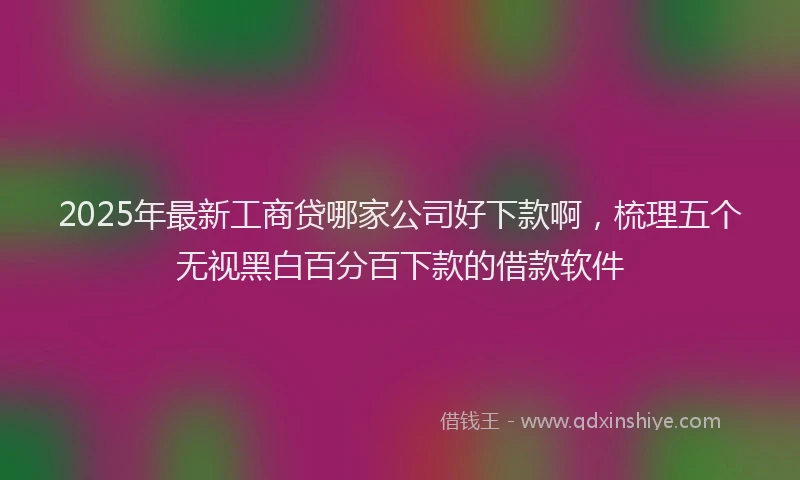 2025年最新工商贷哪家公司好下款啊，梳理五个无视黑白百分百下款的借款软件