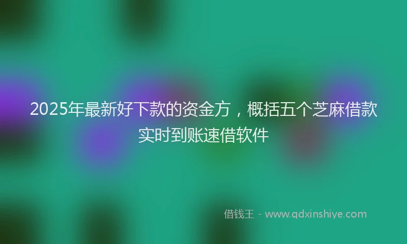 2025年最新好下款的资金方，概括五个芝麻借款实时到账速借软件