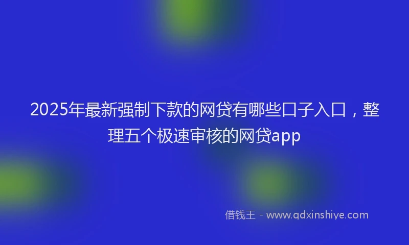2025年最新强制下款的网贷有哪些口子入口，整理五个极速审核的网贷app