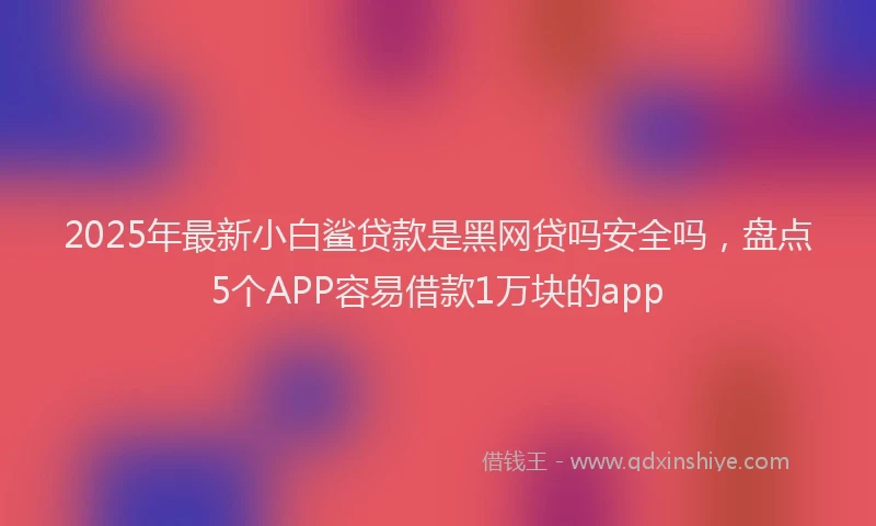 2025年最新小白鲨贷款是黑网贷吗安全吗，盘点5个APP容易借款1万块的app