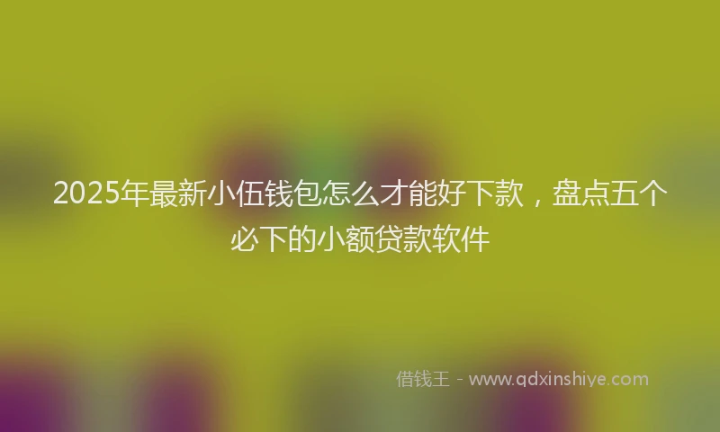2025年最新小伍钱包怎么才能好下款，盘点五个必下的小额贷款软件