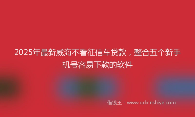 2025年最新威海不看征信车贷款，整合五个新手机号容易下款的软件