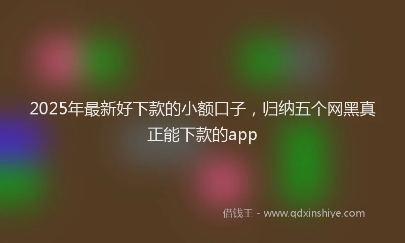 2025年最新好下款的小额口子，归纳五个网黑真正能下款的app