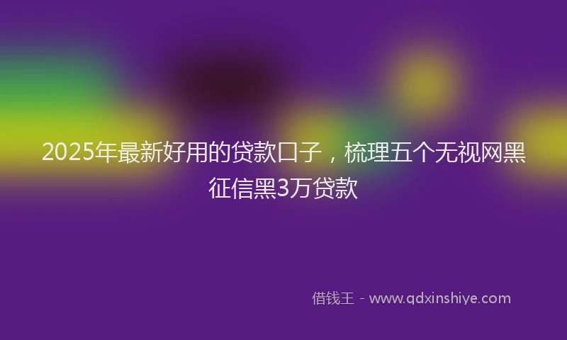 2025年最新好用的贷款口子，梳理五个无视网黑征信黑3万贷款