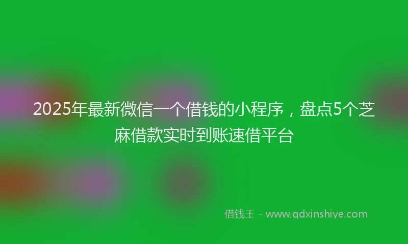 2025年最新微信一个借钱的小程序，盘点5个芝麻借款实时到账速借平台